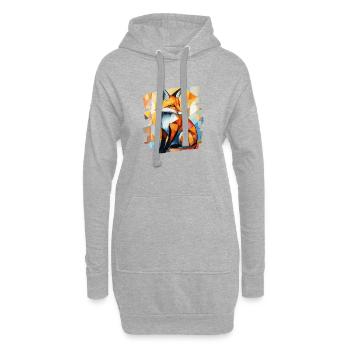 Renard - Sweat-shirt à capuche long Femme - gris chiné - Devant