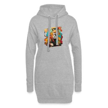 Renard - Sweat-shirt à capuche long Femme - gris chiné - Devant