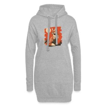 Renard - Sweat-shirt à capuche long Femme - gris chiné - Devant