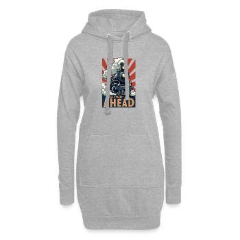 Voll Dampf Voran Lokomotiv Poster - Hoodie-Kleid - Grau meliert - Vorne
