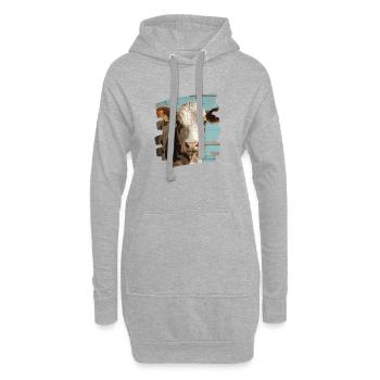 Éleveur de vaches - Sweat-shirt à capuche long Femme - gris chiné - Devant