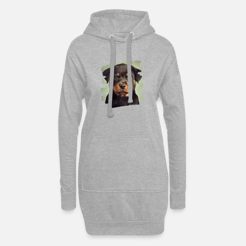 Rottweiler - Hoodie-Kleid - Grau meliert