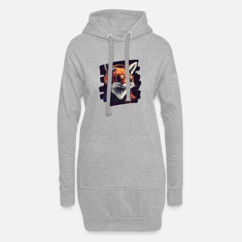 Fuchs - Hoodie-Kleid - Grau meliert