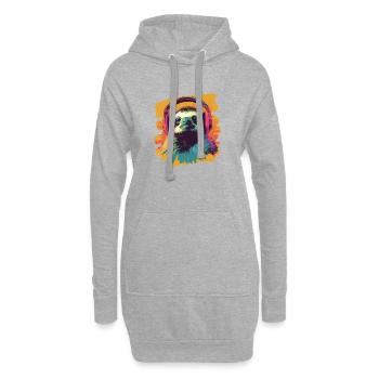 Faultier - Hoodie-Kleid - Grau meliert - Vorne