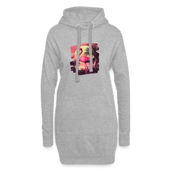 Flamingo - Hoodie-Kleid - Grau meliert - Vorne
