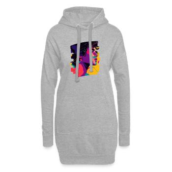 80s - Hoodie-Kleid - Grau meliert - Vorne