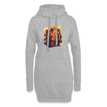 Cocker Spaniel - Hoodie-Kleid - Grau meliert - Vorne