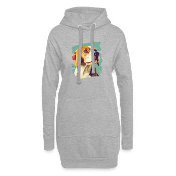 Beagle - Sweat-shirt à capuche long Femme - gris chiné - Devant