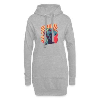 Labrador - Hoodie-Kleid - Grau meliert - Vorne