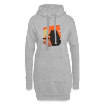 Laponie finlandaise - Sweat-shirt à capuche long Femme - gris chiné - Devant
