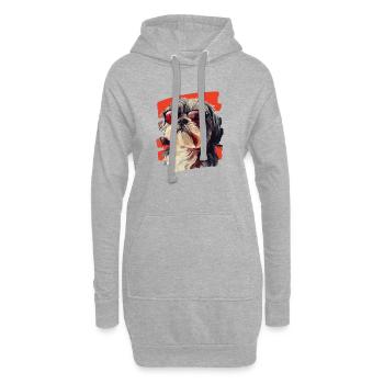 Shih Tzu - Hoodie-Kleid - Grau meliert - Vorne