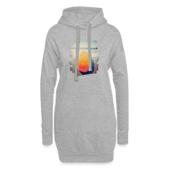 Surfbrett - Hoodie-Kleid - Grau meliert - Vorne