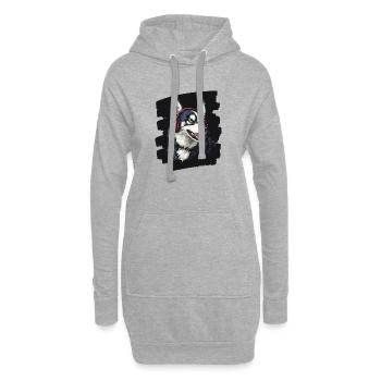Rauque - Sweat-shirt à capuche long Femme - gris chiné - Devant