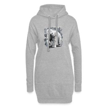 Eisbär Graffiti Sprayer - Hoodie-Kleid - Grau meliert - Vorne