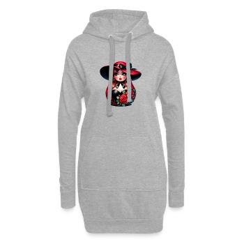 Fille russe ! Matriochka Russe pour Russes - Sweat-shirt à capuche long Femme - gris chiné - Devant