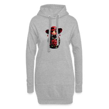 Russian Girl! Matrjoschka Russisch für Russen - Hoodie-Kleid - Grau meliert - Vorne
