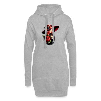 Fille russe ! Matriochka Russe pour Russes - Sweat-shirt à capuche long Femme - gris chiné - Devant