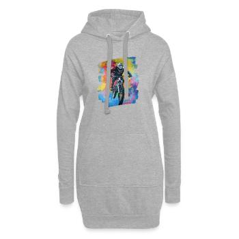 Vététistes Descente Montagne Cyclisme - Sweat-shirt à capuche long Femme - gris chiné - Devant