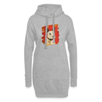 Bullterrier Kampfhund Hunderasse - Hoodie-Kleid - Grau meliert - Vorne