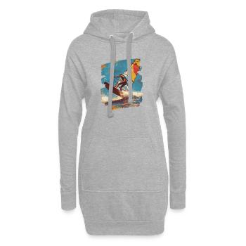 Windsurfer Windsurfing Surfen Wassersport - Hoodie-Kleid - Grau meliert - Vorne