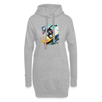 Surfer Surfen Surfbrett Surfing - Hoodie-Kleid - Grau meliert - Vorne