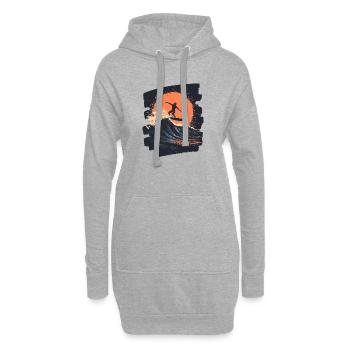 Surfeur Surf Planche de surf Surf - Sweat-shirt à capuche long Femme - gris chiné - Devant