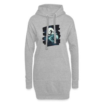 Surfer Surfen Surfbrett Surfing - Hoodie-Kleid - Grau meliert - Vorne