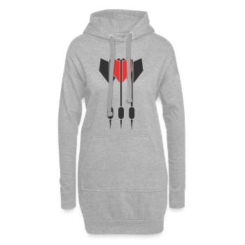 Dartpfeile - Hoodie-Kleid - Grau meliert - Vorne