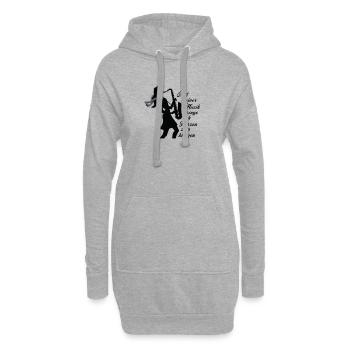 Mit meiner Musik bringe ich Herzen zum Klingen - Hoodie-Kleid - Grau meliert - Vorne