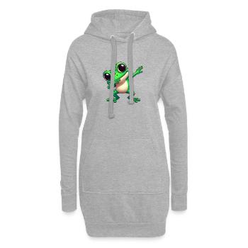 Cooler Frosch Dabbing Trendige Kröte - Hoodie-Kleid - Grau meliert - Vorne