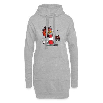 Phare Mer du Nord Côte Mer Baltique Maritime - Sweat-shirt à capuche long Femme - gris chiné - Devant