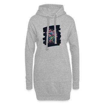 Printemps Printemps Début Fleur Fleurs - Sweat-shirt à capuche long Femme - gris chiné - Devant
