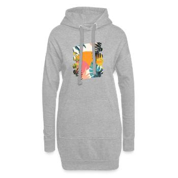Sommer - Hoodie-Kleid - Grau meliert - Vorne