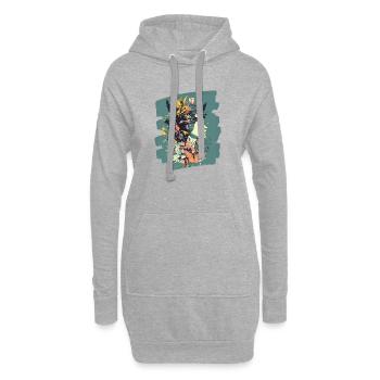 Printemps Printemps Début Fleurs - Sweat-shirt à capuche long Femme - gris chiné - Devant
