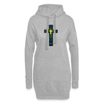 Kreuz Jesus Kreuze Kruzifix Regenbogen LGBT - Hoodie-Kleid - Grau meliert - Vorne