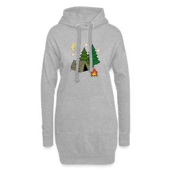 Tente Camping Aventure en plein air Camping Vacances en forêt - Sweat-shirt à capuche long Femme - gris chiné - Devant