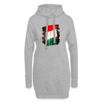 Drapeau italien Italie - Sweat-shirt à capuche long Femme - gris chiné - Devant