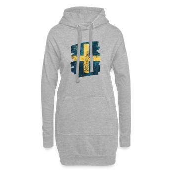 Schwedische Flagge Schweden - Hoodie-Kleid - Grau meliert - Vorne
