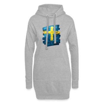 Schwedische Flagge Schweden - Hoodie-Kleid - Grau meliert - Vorne