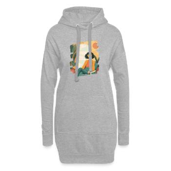 Détente Méditation Prendre soin de soi - Sweat-shirt à capuche long Femme - gris chiné - Devant