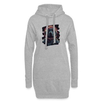 Astronaute du Labrador - Sweat-shirt à capuche long Femme - gris chiné - Devant