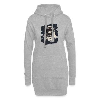 Affe Astronaut - Hoodie-Kleid - Grau meliert - Vorne