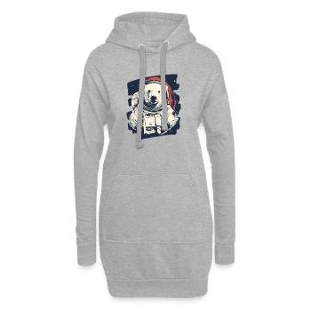 Ours polaire astronaute - Sweat-shirt à capuche long Femme - gris chiné - Devant
