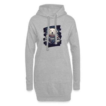 Ours polaire astronaute - Sweat-shirt à capuche long Femme - gris chiné - Devant