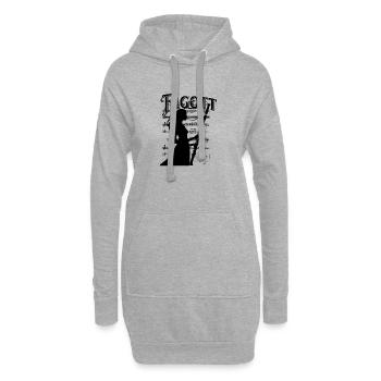 Fagott Spielerin mit Noten Hintergrund Fagottistin - Hoodie-Kleid - Grau meliert - Vorne