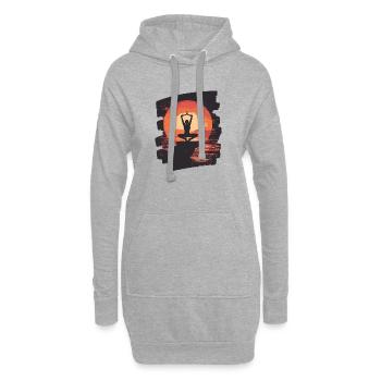 Yoga Namaste Meditation - Hoodie-Kleid - Grau meliert - Vorne