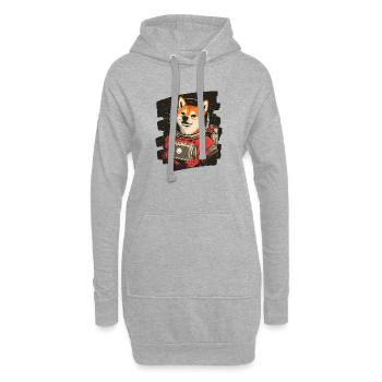Shiba Inu Astronaute - Sweat-shirt à capuche long Femme - gris chiné - Devant