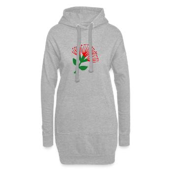 Pohutukawa Blume , Neuseeland - Hoodie-Kleid - Grau meliert - Vorne