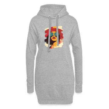 Sommer Sonne Retro - Hoodie-Kleid - Grau meliert - Vorne