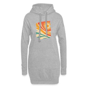 Sommer Retro - Hoodie-Kleid - Grau meliert - Vorne